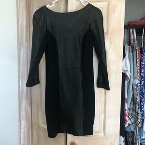 Leather block DVF dress
